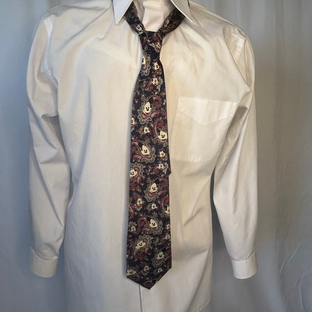 Vintage Disney Mickey Mouse Paisley Silk Tie Balancine The Tie Works